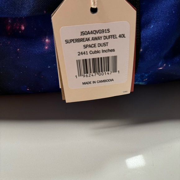 JanSport SuperBreak Away Duffel Bag 40L Space Dust Galaxy Purple NWT - Picture 4 of 7